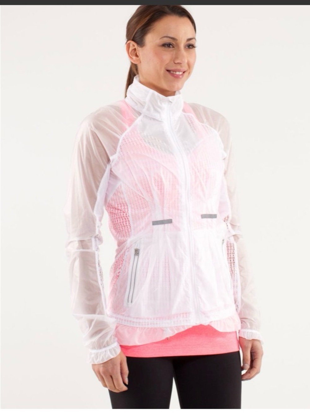 Lululemon Run Wild Lightweight White Mesh Windbreaker Jacket - Small